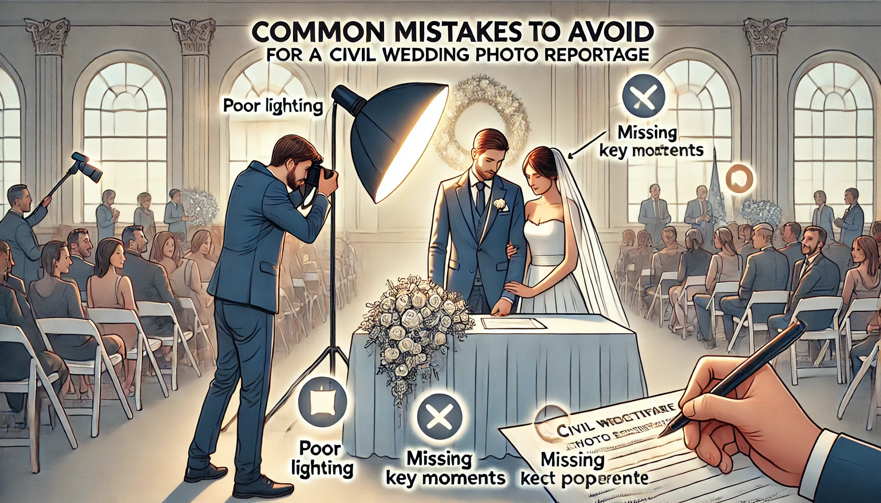 Les erreurs à éviter pour un reportage photo de mariage civil réussi